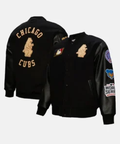 Mens-Chicago-Cubs-Mitchell-Ness-Black-Blackout-Collection-Full-Snap-Varsity-Jacket